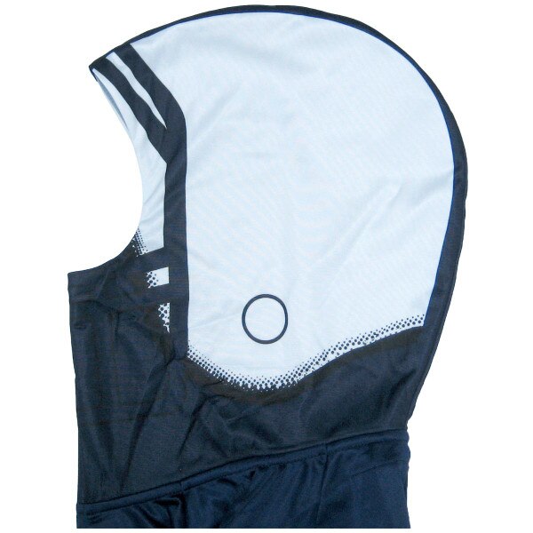 hood helmet detain on navy full zip hooded Penn State sweatshirt